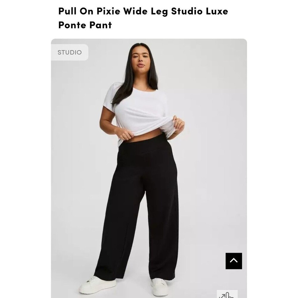 Torrid Studio Pull-On Pixie Wide Leg Ponte Pants Black Size 3 NWT